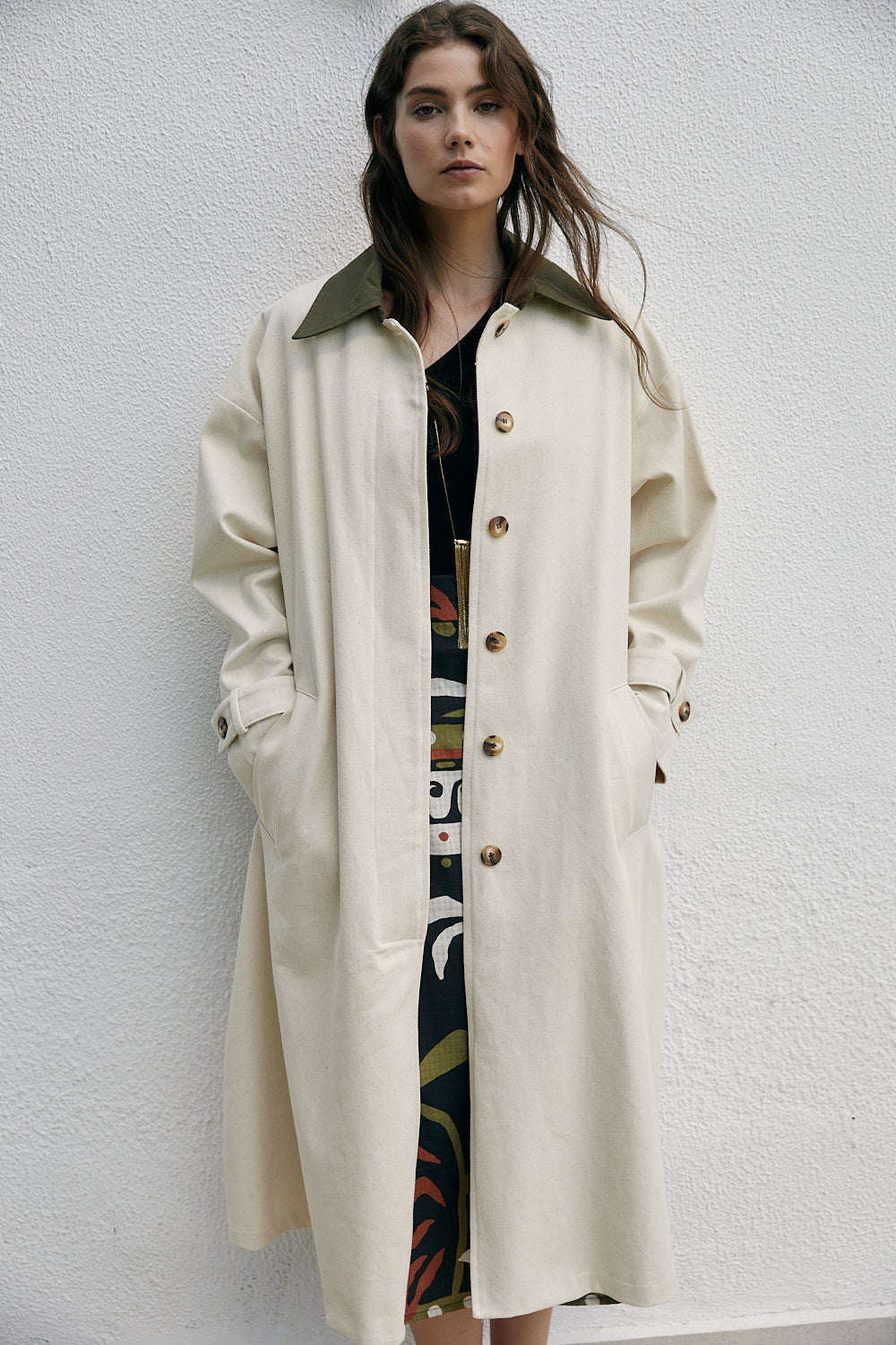 GEORGE Detroit trench coat white