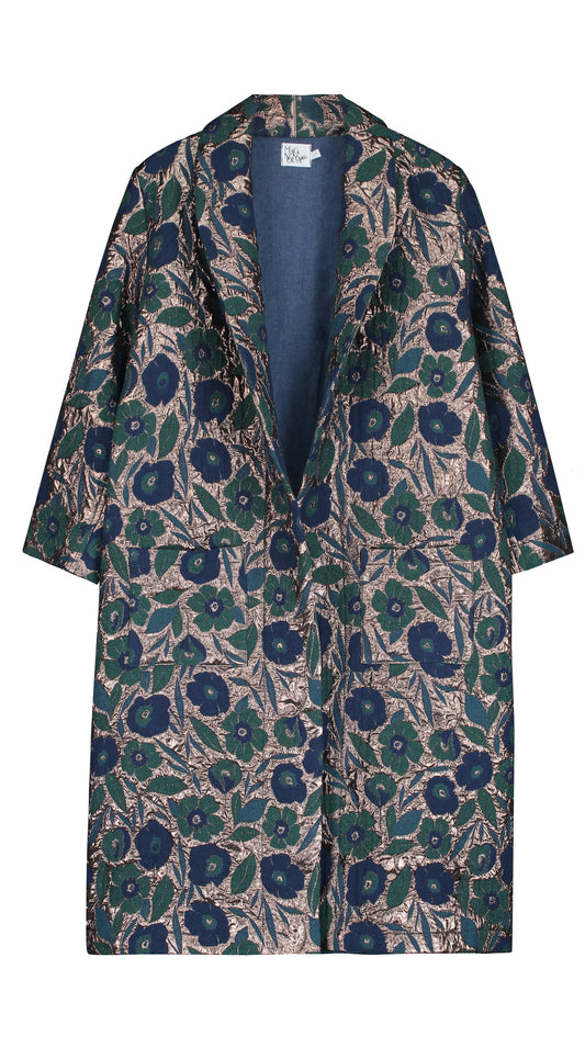 Caftan jacquard metalizado