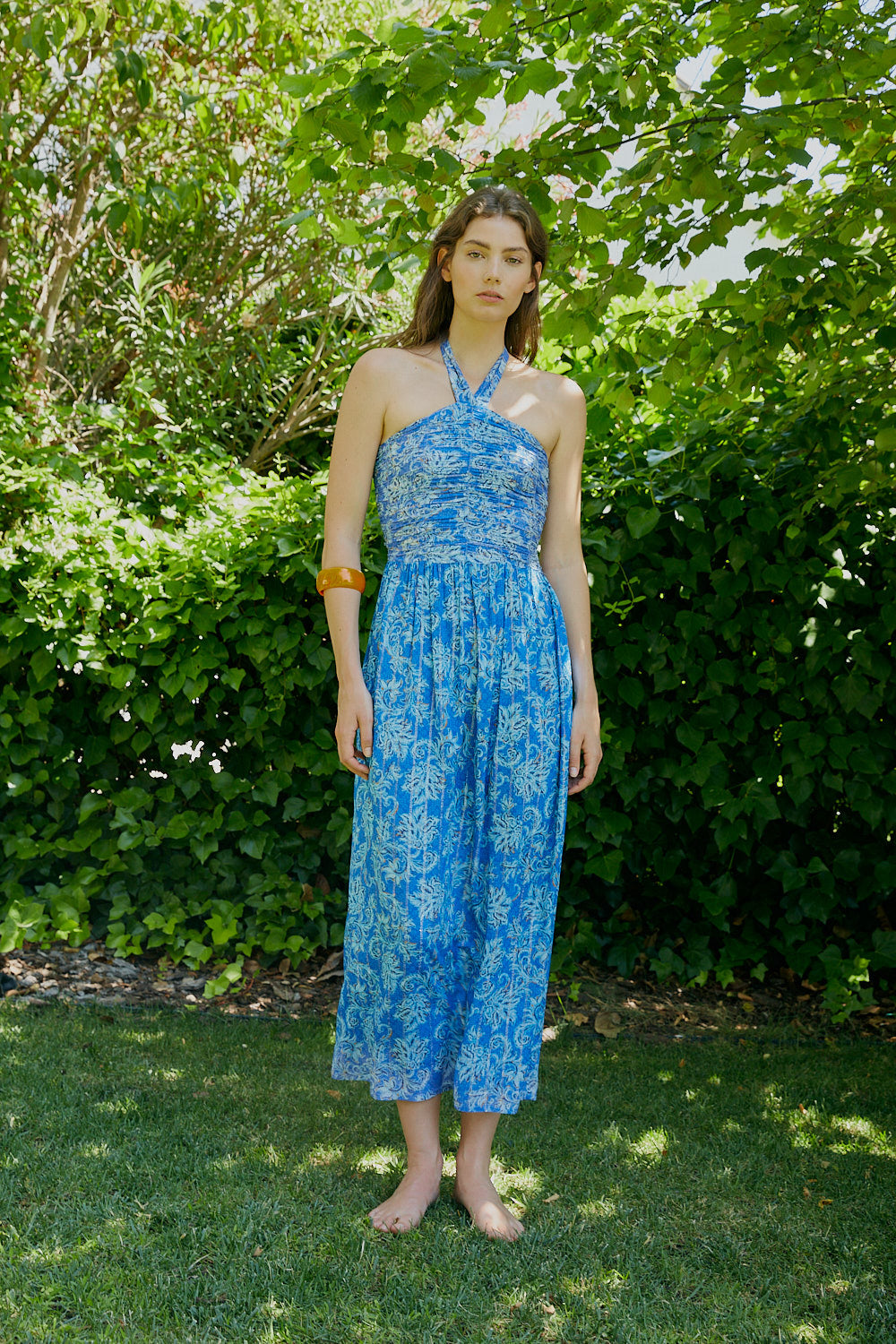 MARTINA dress with blue flowers