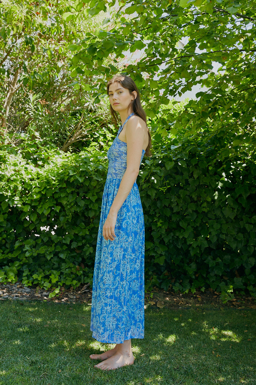 MARTINA dress with blue flowers