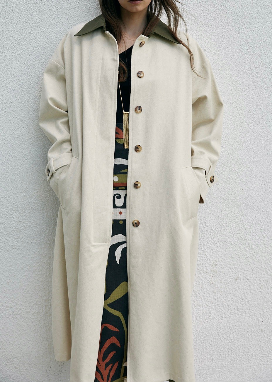 GEORGE Detroit trench coat white